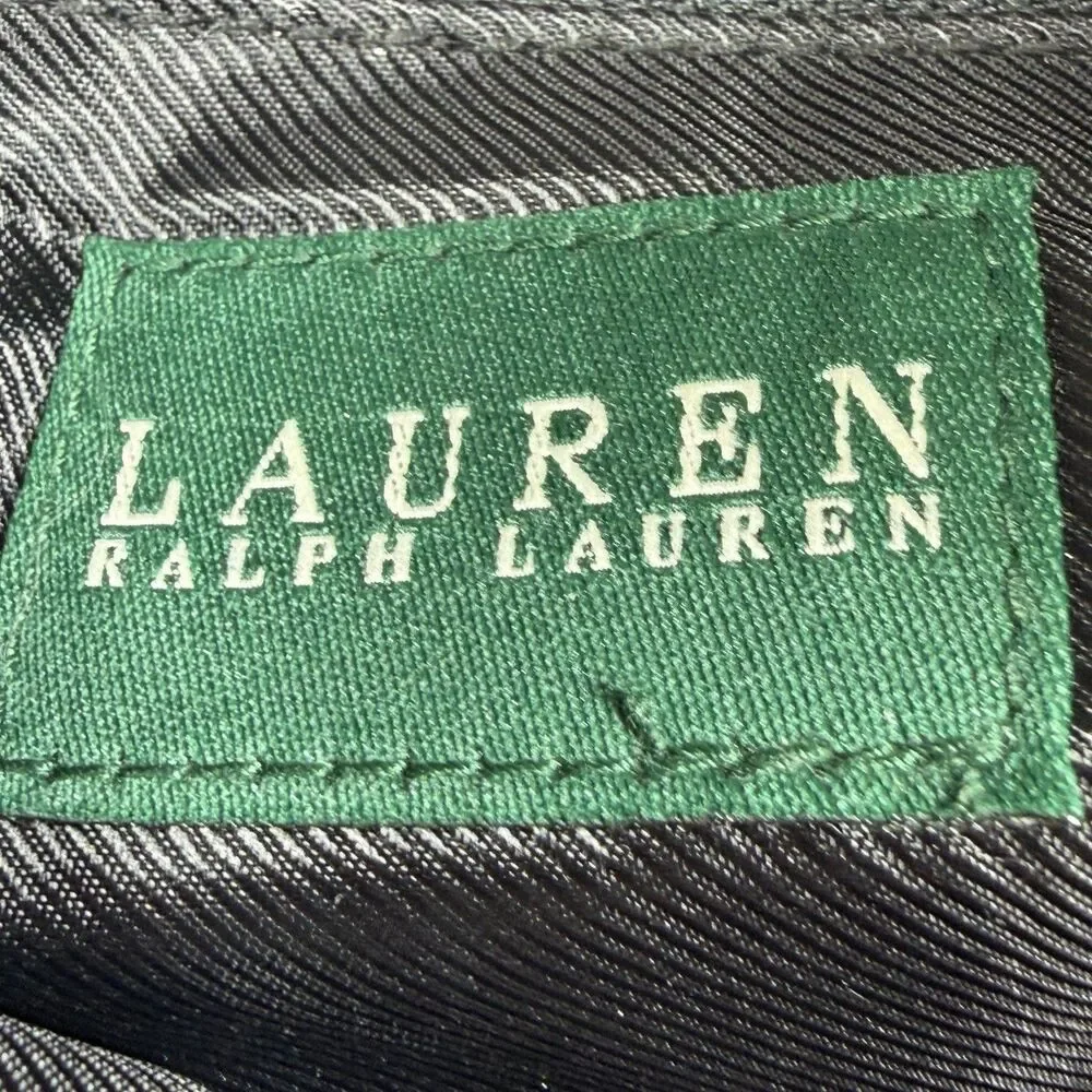 Lauren Ralph Lauren Monogram Nylon Shoulder Bag Beige Tan Baguette Purse